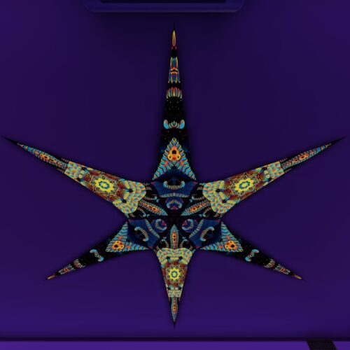 VN-Blip-Blop and VN-Radiance – 6 Petals Canopy Set - UV-Reactive Flurescent Ceiling Decoration - 3D-Preview