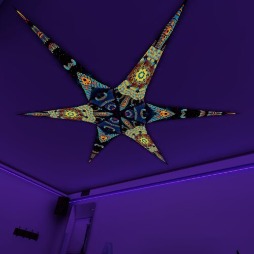 VN-Blip-Blop and VN-Radiance – 6 Petals Canopy Set - UV-Reactive Flurescent Ceiling Decoration - 3D-Preview