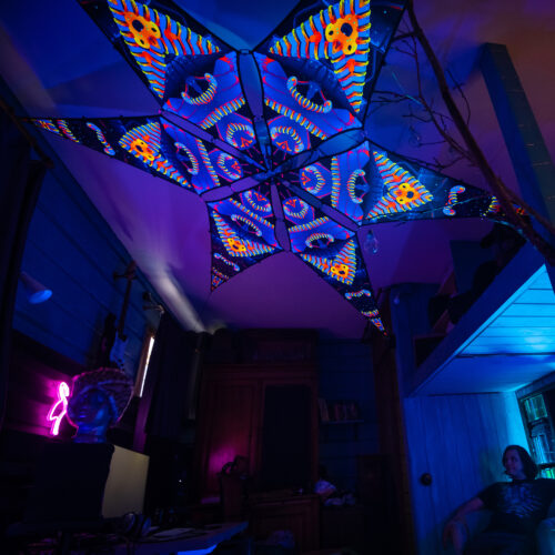 VN-Blip-Blop – 6 Petals Canopy Set - UV-Reactive Flurescent Ceiling Decoration - 3D-Preview