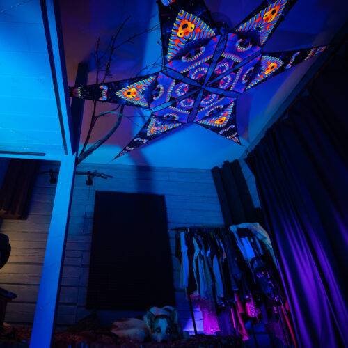 VN-Blip-Blop – 6 Petals Canopy Set - UV-Reactive Flurescent Ceiling Decoration - 3D-Preview