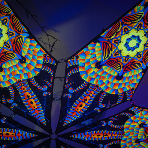 VN-Radiance – 6 Petals Canopy Set - UV-Reactive Flurescent Ceiling Decoration - 3D-Preview