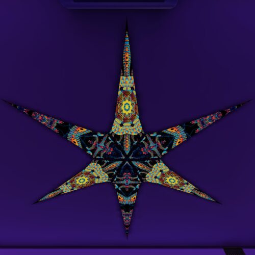 VN-Radiance and VN-Spine – 6 Petals Canopy Set - UV-Reactive Flurescent Ceiling Decoration - 3D-Preview
