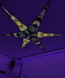 VN-Radiance and VN-Spine – 6 Petals Canopy Set - UV-Reactive Flurescent Ceiling Decoration - 3D-Preview