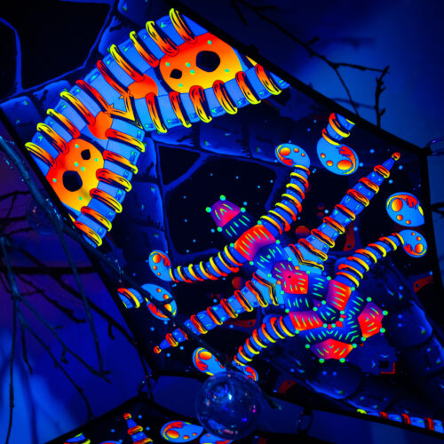 VN-Spine – 6 Petals Canopy Set - UV-Reactive Flurescent Ceiling Decoration - 3D-Preview