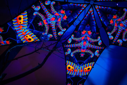 VN-Spine – 6 Petals Canopy Set - UV-Reactive Flurescent Ceiling Decoration - 3D-Preview