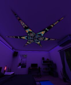 VN-Spine and VN-Blip-Blop – 6 Petals Canopy Set - UV-Reactive Flurescent Ceiling Decoration - 3D-Preview