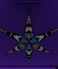 VN-Spine and VN-Blip-Blop – 6 Petals Canopy Set - UV-Reactive Flurescent Ceiling Decoration - 3D-Preview