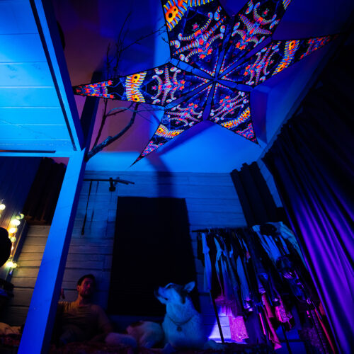 VN-Spine – 6 Petals Canopy Set - UV-Reactive Flurescent Ceiling Decoration - 3D-Preview