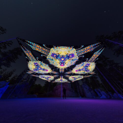 VN-TR01 - 6 Triangles Canopy Set - UV-Reactive Flurescent Ceiling Decoration - 3D-Preview