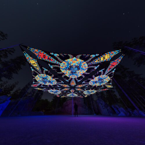 VN-TR02 - 6 Triangles Canopy Set - UV-Reactive Flurescent Ceiling Decoration - 3D-Preview