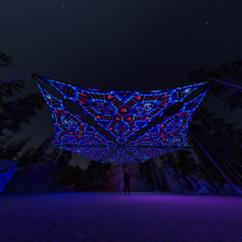 VN-TR03 - 6 Triangles Canopy Set - UV-Reactive Flurescent Ceiling Decoration - 3D-Preview