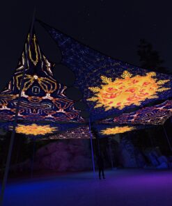 WT-TR01 and WT-TR02 - 6 Triangles Canopy Set - UV-Reactive Flurescent Ceiling Decoration - 3D-Preview