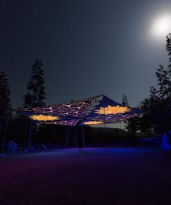 WT-TR01 and WT-TR02 - 6 Triangles Canopy Set - UV-Reactive Flurescent Ceiling Decoration - 3D-Preview