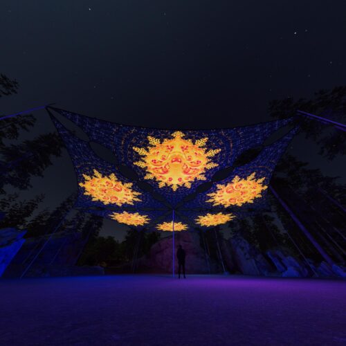 WT-TR01 - 6 Triangles Canopy Set - UV-Reactive Flurescent Ceiling Decoration - 3D-Preview