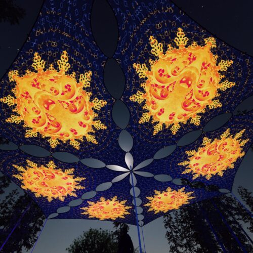 WT-TR01 - 6 Triangles Canopy Set - UV-Reactive Flurescent Ceiling Decoration - 3D-Preview