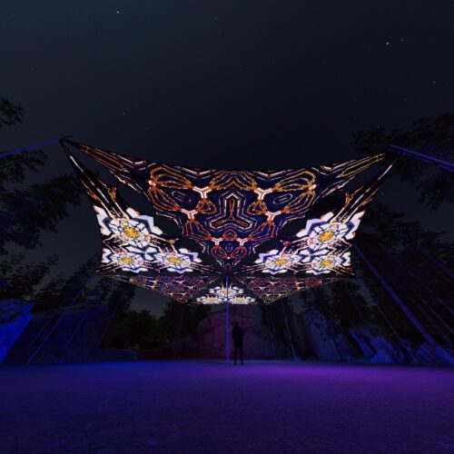 WT-TR02 and WT-TR03 - 6 Triangles Canopy Set - UV-Reactive Flurescent Ceiling Decoration - 3D-Preview