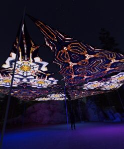 WT-TR02 and WT-TR03 - 6 Triangles Canopy Set - UV-Reactive Flurescent Ceiling Decoration - 3D-Preview