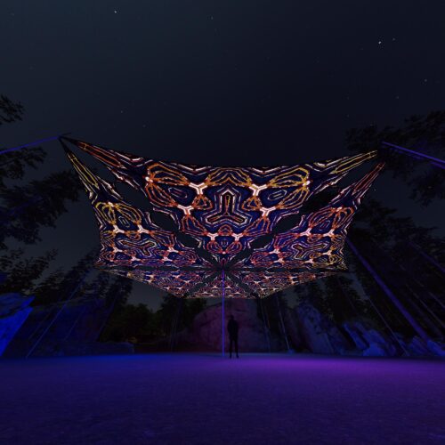 WT-TR02 - 6 Triangles Canopy Set - UV-Reactive Flurescent Ceiling Decoration - 3D-Preview