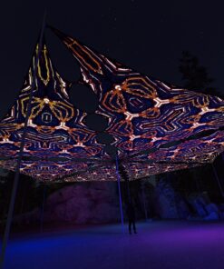 WT-TR02 - 6 Triangles Canopy Set - UV-Reactive Flurescent Ceiling Decoration - 3D-Preview