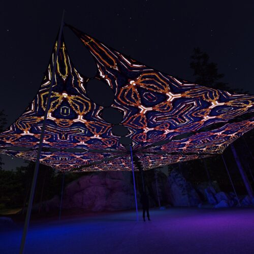 WT-TR02 - 6 Triangles Canopy Set - UV-Reactive Flurescent Ceiling Decoration - 3D-Preview