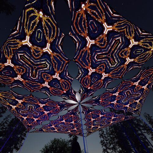 WT-TR02 - 6 Triangles Canopy Set - UV-Reactive Flurescent Ceiling Decoration - 3D-Preview