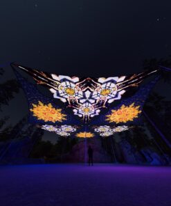 WT-TR03 and WT-TR01 - 6 Triangles Canopy Set - UV-Reactive Flurescent Ceiling Decoration - 3D-Preview