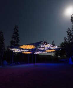 WT-TR03 and WT-TR01 - 6 Triangles Canopy Set - UV-Reactive Flurescent Ceiling Decoration - 3D-Preview