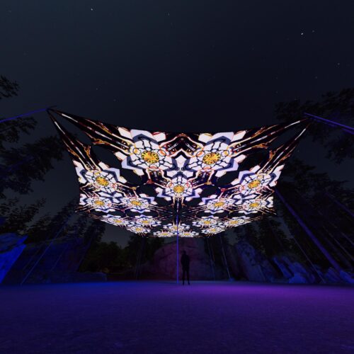 WT-TR03 - 6 Triangles Canopy Set - UV-Reactive Flurescent Ceiling Decoration - 3D-Preview