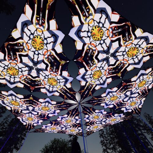 WT-TR03 - 6 Triangles Canopy Set - UV-Reactive Flurescent Ceiling Decoration - 3D-Preview