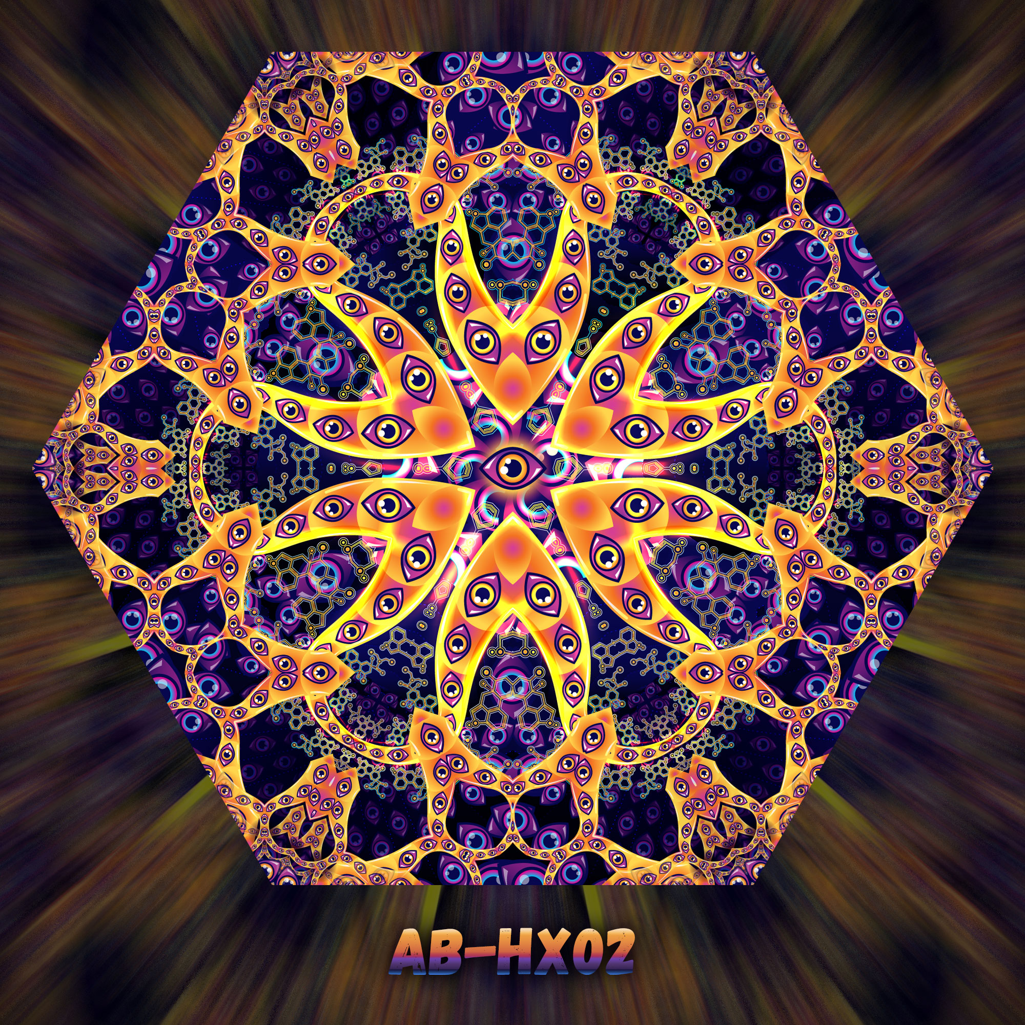 AB-HX02 - UV-Reactive Fluorescent Hexagon - Design Preview
