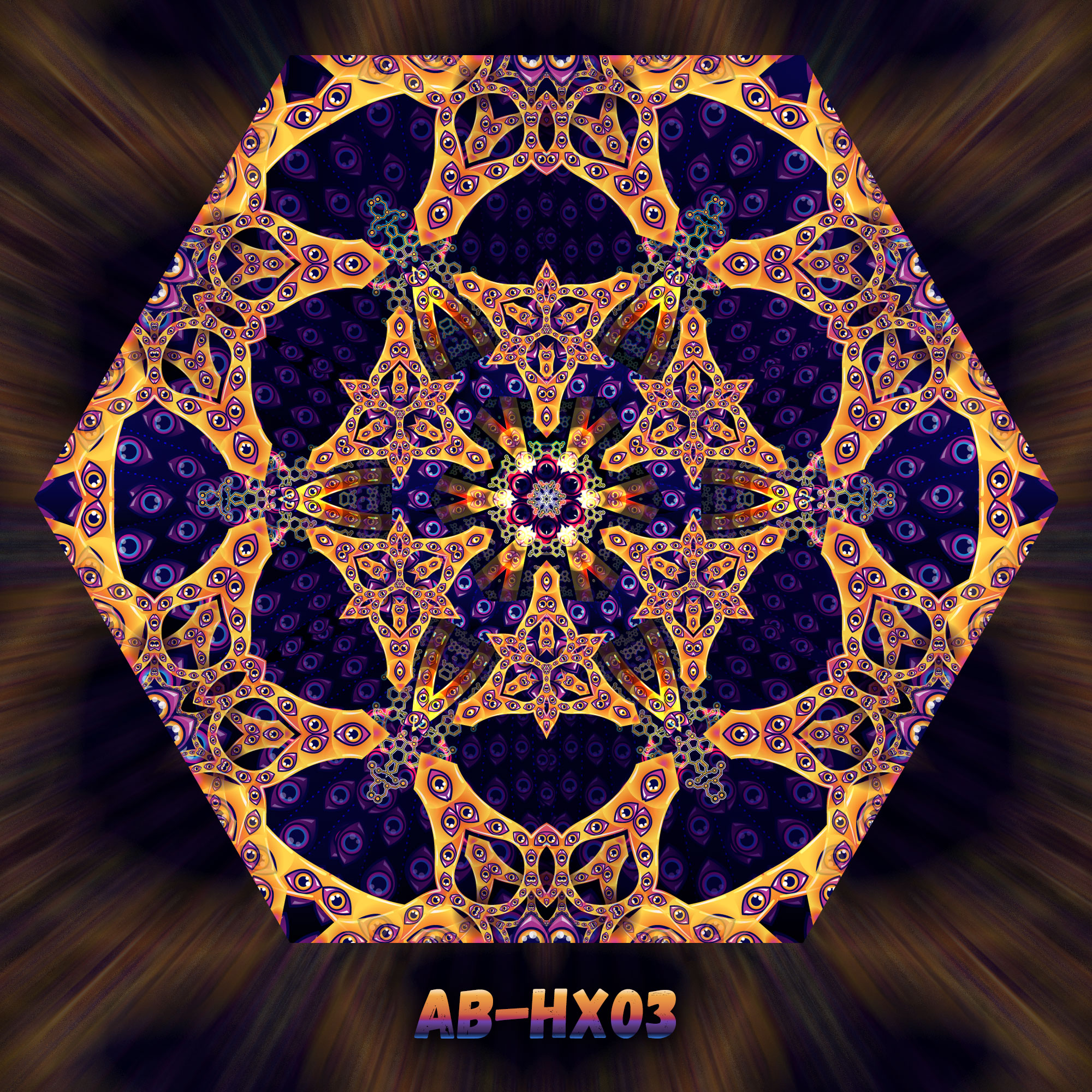 AB-HX03 - UV-Reactive Fluorescent Hexagon - Design Preview