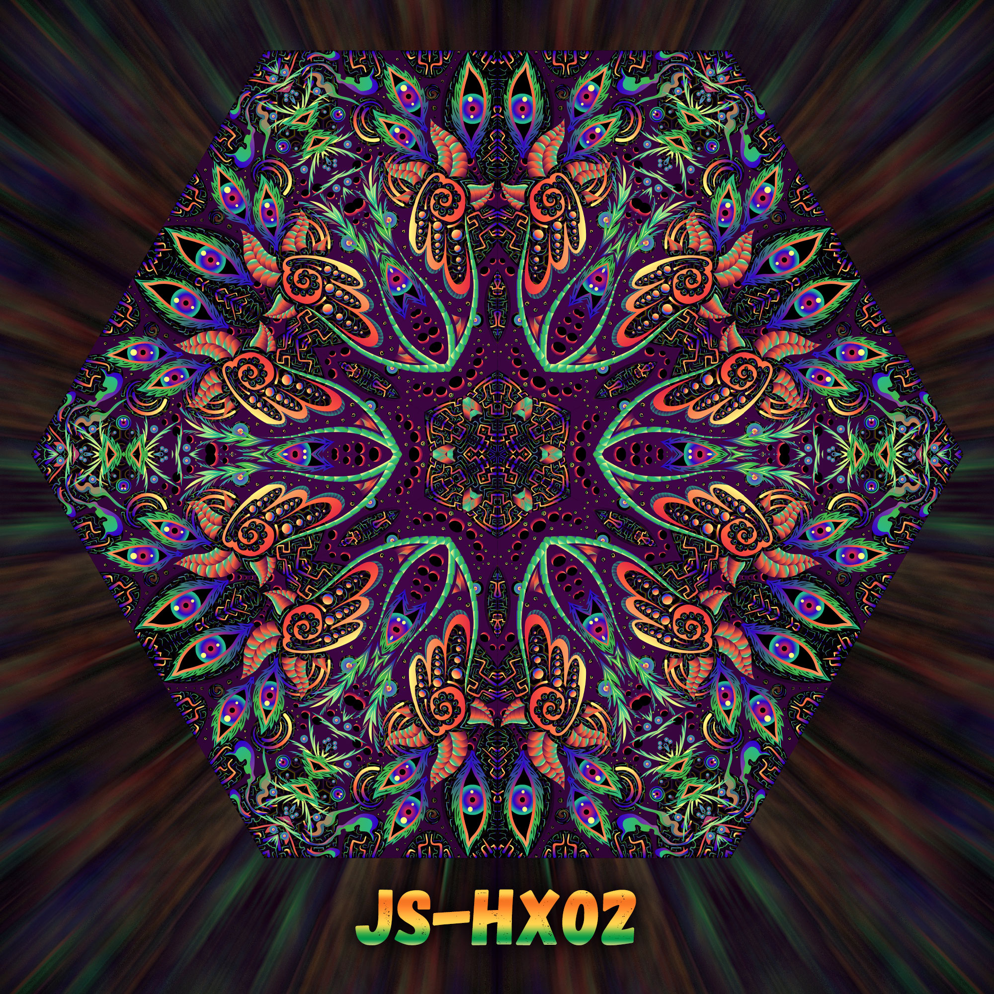 JS-HX02 - UV-Reactive Fluorescent Hexagon - Design Preview
