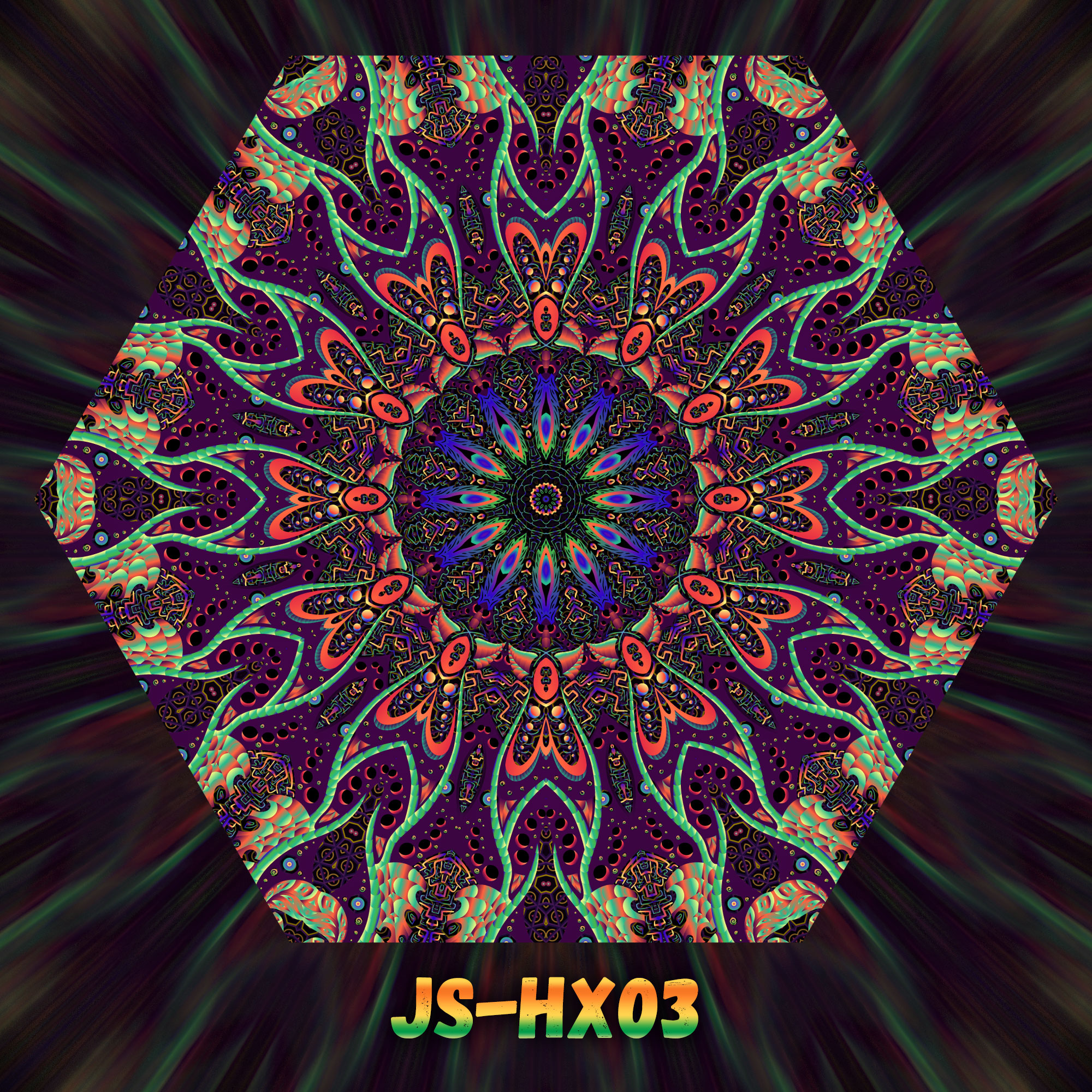JS-HX03 - UV-Reactive Fluorescent Hexagon - Design Preview