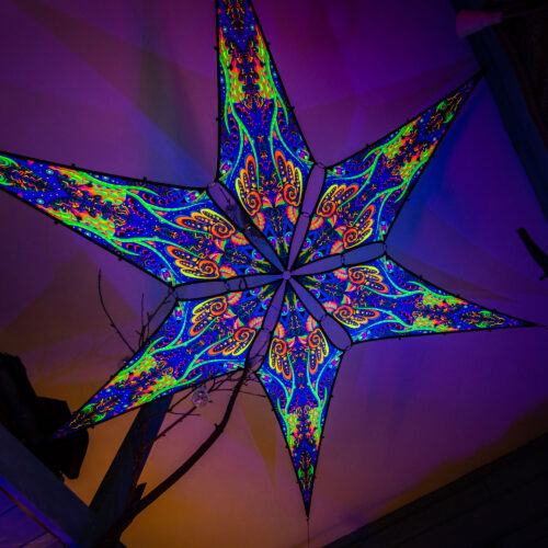 Jungle – 6 Petals Canopy Set - UV-Reactive Flurescent Ceiling Decoration - 3D-Preview