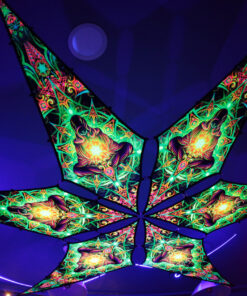 Adept – 6 Petals Canopy Set - UV-Reactive Flurescent Ceiling Decoration - 3D-Preview