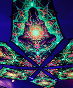 Adept – 6 Petals Canopy Set - UV-Reactive Flurescent Ceiling Decoration - 3D-Preview