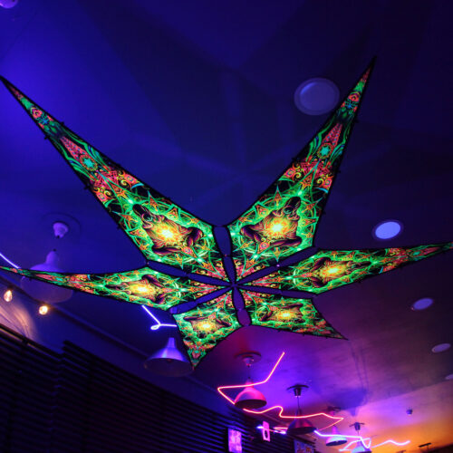 Adept – 6 Petals Canopy Set - UV-Reactive Flurescent Ceiling Decoration - 3D-Preview