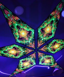 Adept – 6 Petals Canopy Set - UV-Reactive Flurescent Ceiling Decoration - 3D-Preview