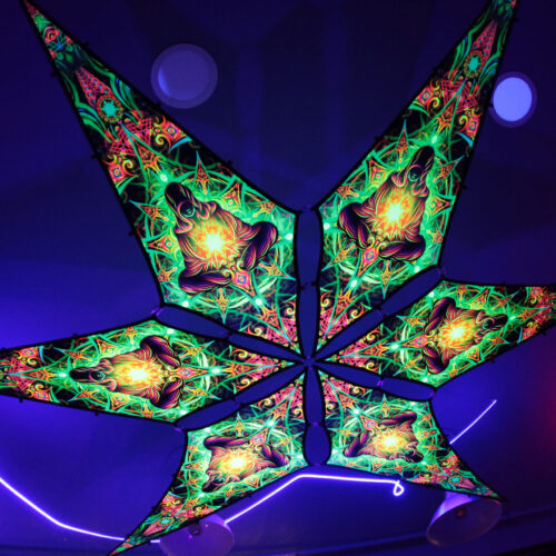 Adept – 6 Petals Canopy Set - UV-Reactive Flurescent Ceiling Decoration - 3D-Preview