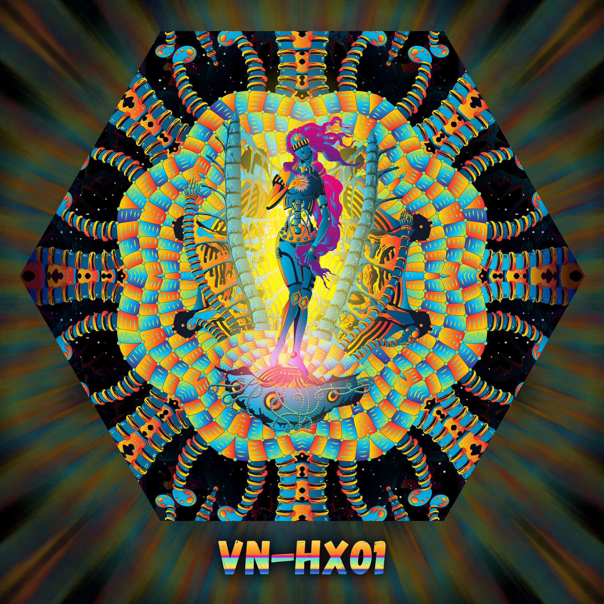 VN-HX01 - UV-Reactive Fluorescent Hexagon - Design Preview