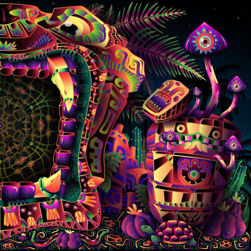 Fungal Rift - Details - Psychedelic Art by Andrei Verner