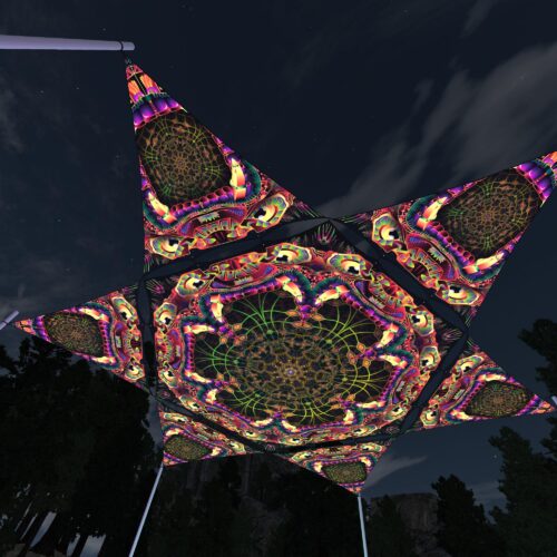 Fungal Rift - FR-HX01 and FR-TR01 - 1 UV-Hexagon and 6 UV-Triangles Canopy - 3D-Preview