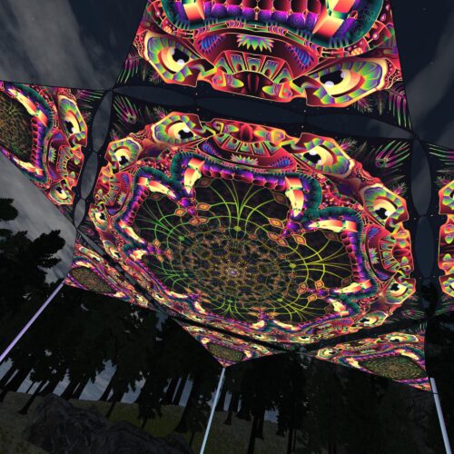 Fungal Rift - FR-HX01 and FR-TR01 - 1 UV-Hexagon and 6 UV-Triangles Canopy - 3D-Preview