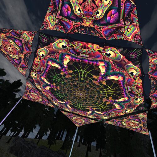 Fungal Rift - FR-HX01 and FR-TR02 - 1 UV-Hexagon and 6 UV-Triangles Canopy - 3D-Preview