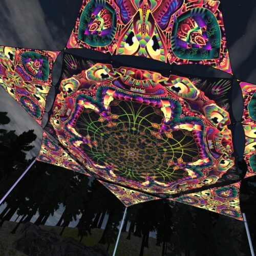 Fungal Rift - FR-HX01 and FR-TR03 - 1 UV-Hexagon and 6 UV-Triangles Canopy - 3D-Preview