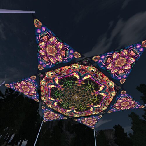 Fungal Rift - FR-HX01 and FR-TR04 - 1 UV-Hexagon and 6 UV-Triangles Canopy - 3D-Preview