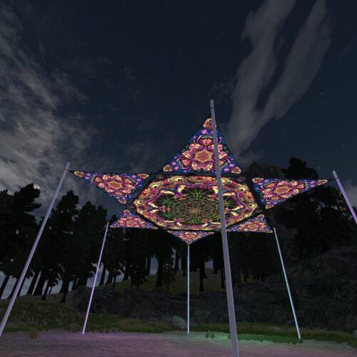 Fungal Rift - FR-HX01 and FR-TR04 - 1 UV-Hexagon and 6 UV-Triangles Canopy - 3D-Preview