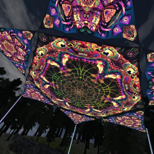 Fungal Rift - FR-HX01 and FR-TR04 - 1 UV-Hexagon and 6 UV-Triangles Canopy - 3D-Preview