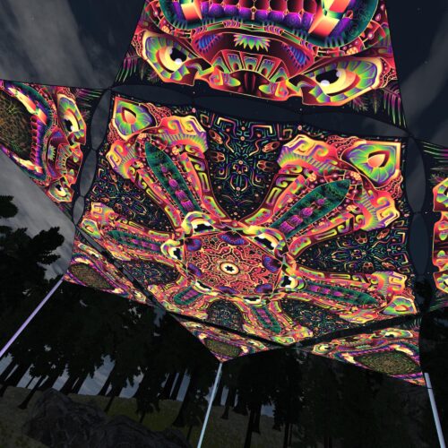 Fungal Rift - FR-HX02 and FR-TR01 - 1 UV-Hexagon and 6 UV-Triangles Canopy - 3D-Preview