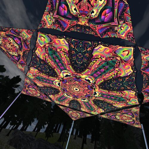 Fungal Rift - FR-HX02 and FR-TR02 - 1 UV-Hexagon and 6 UV-Triangles Canopy - 3D-Preview